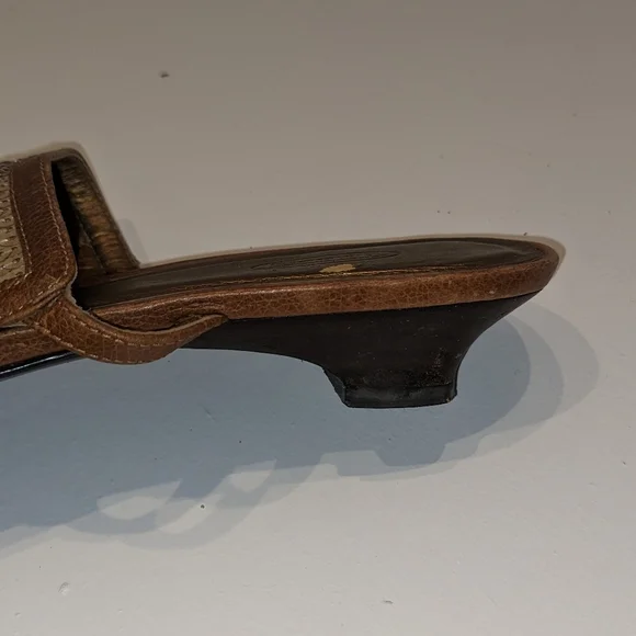 Brown and Gold Sequined Sandals - Picture 5 of 8